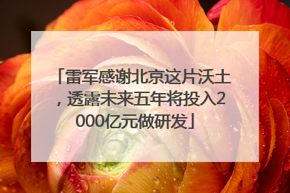 雷军感谢北京这片沃土，透露未来五年将投入2000亿元做研发