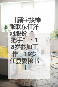 顾宇接棒张联东任洋河股份“一把手”：18岁参加工作，19岁任县委秘书