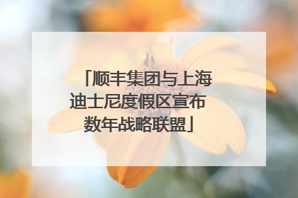 顺丰集团与上海迪士尼度假区宣布数年战略联盟