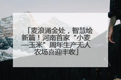 麦浪涌金处，智慧绘新篇！河南首家“小麦—玉米”周年生产无人农场喜迎丰收