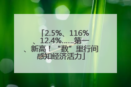 2.5%、116%、12.4%……第一、新高！“数”里行间感知经济活力