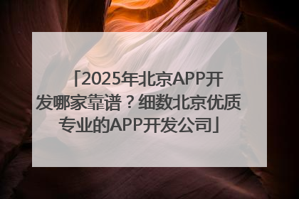 2025年北京APP开发哪家靠谱？细数北京优质专业的APP开发公司