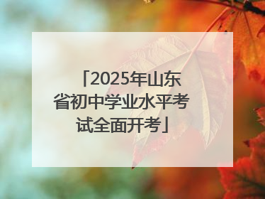 2025年山东省初中学业水平考试全面开考