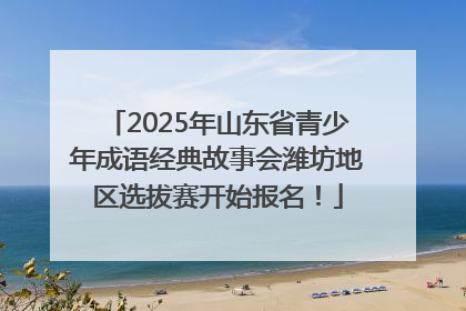 2025年山东省青少年成语经典故事会潍坊地区选拔赛开始报名！