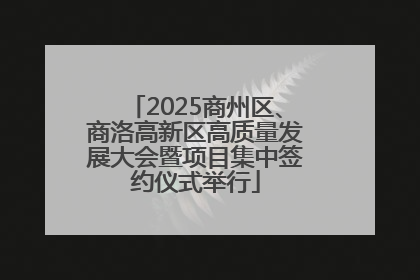2025商州区、商洛高新区高质量发展大会暨项目集中签约仪式举行