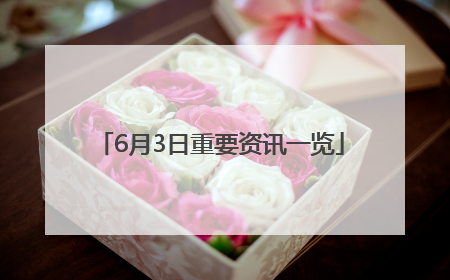 6月3日重要资讯一览
