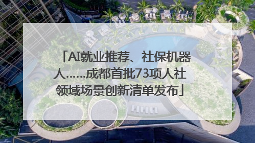 AI就业推荐、社保机器人……成都首批73项人社领域场景创新清单发布